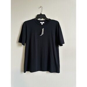 Topshop Women's Boxy Nibbled Neckline T Shirt In Black Size 4